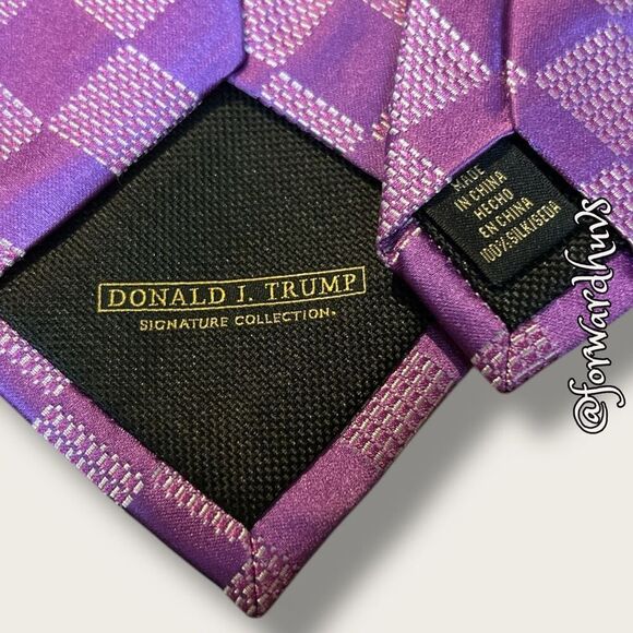 Donald J Trump Purple Silk Neck Tie – Elegant and Luxurious - Picture 5 of 9